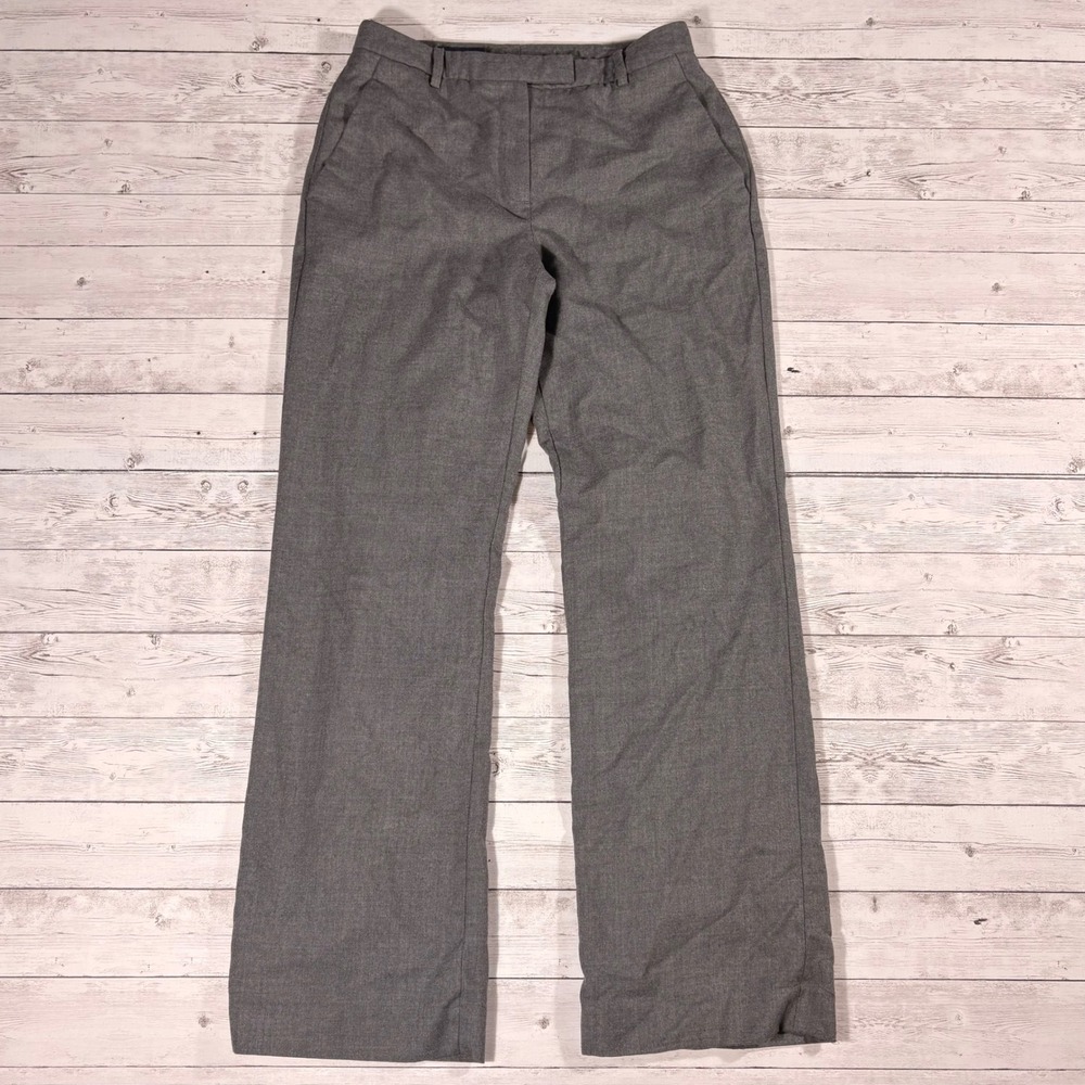 Brooks Brothers 346 Gray 100% Wool Wide Leg Dress Pants Trousers Womens Size 2